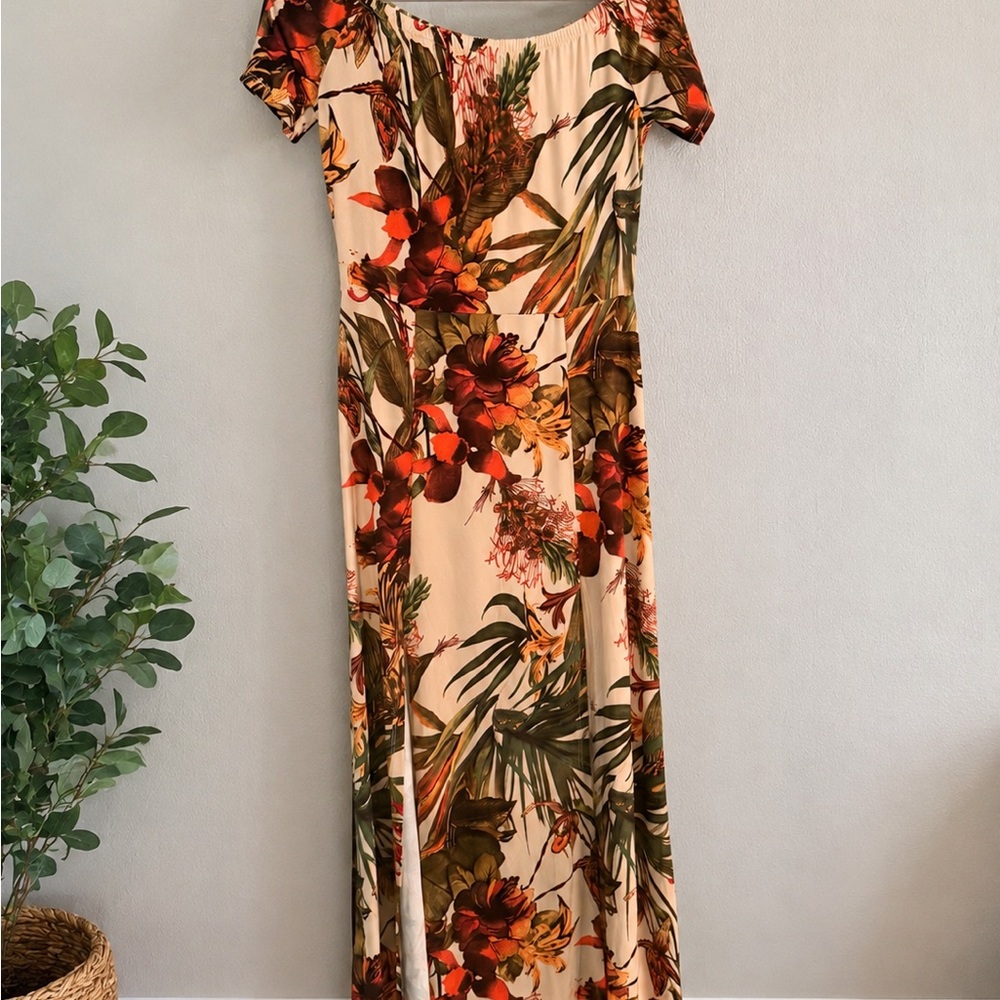 VENUS by LASCANA Floral Off-Shoulder Maxi Dress